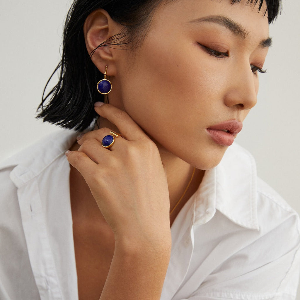 „Celeste“ – Verstellbarer Ring mit Lapislazuli