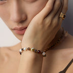 „FLORETTA“ – Armband im Vintage-Stil mit Perlen, tschechischem Glas & Muschelperlen