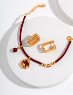 “MODULO” – Rectangular Huggie Earrings with Zirconia