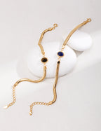 „LUCIA“ – Schlangenkette-Armband mit Lapislazuli