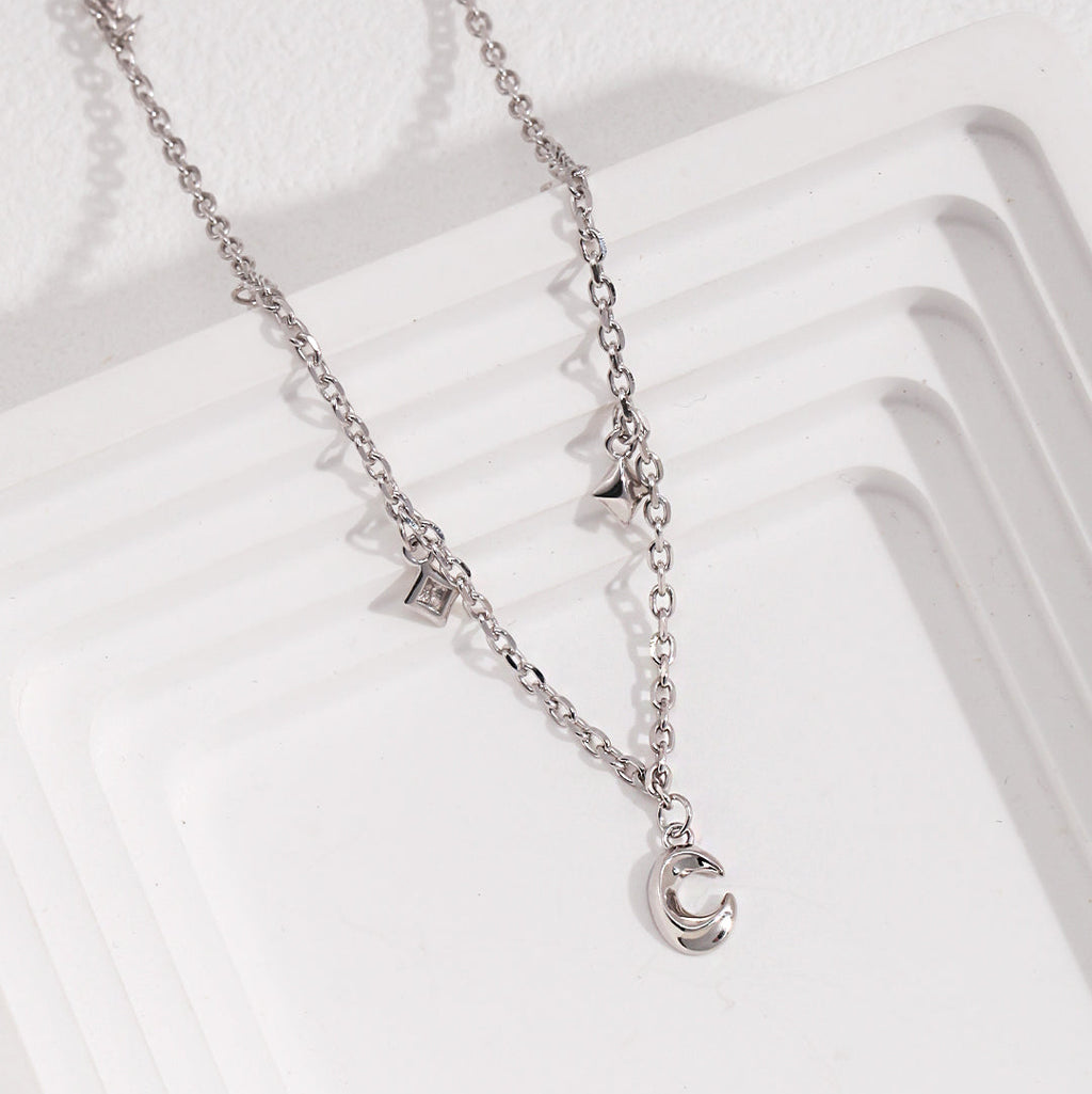 „Mondglanz“ – Design-Kette mit Mond- & Sternanhängern