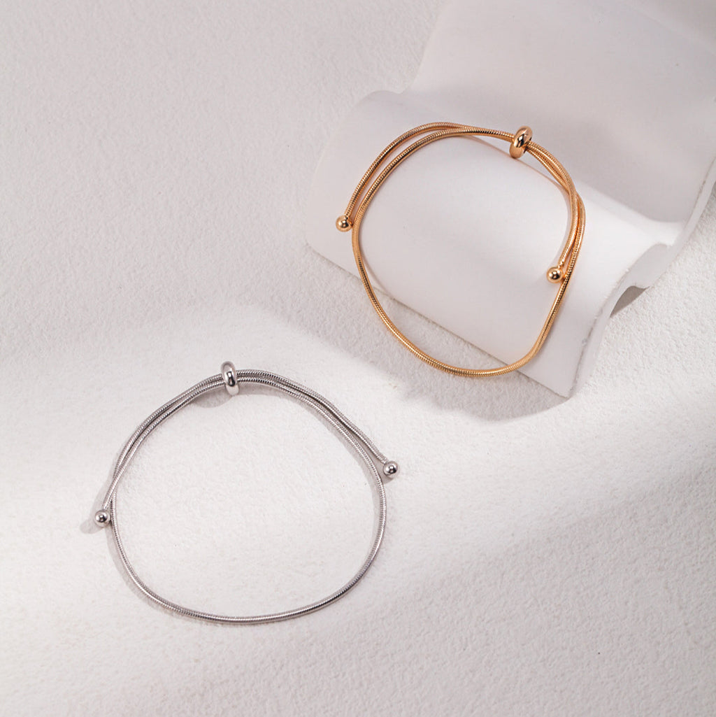 „SERENA“ – Klassisches Schlangenketten-Armband mit Schiebeverschluss
