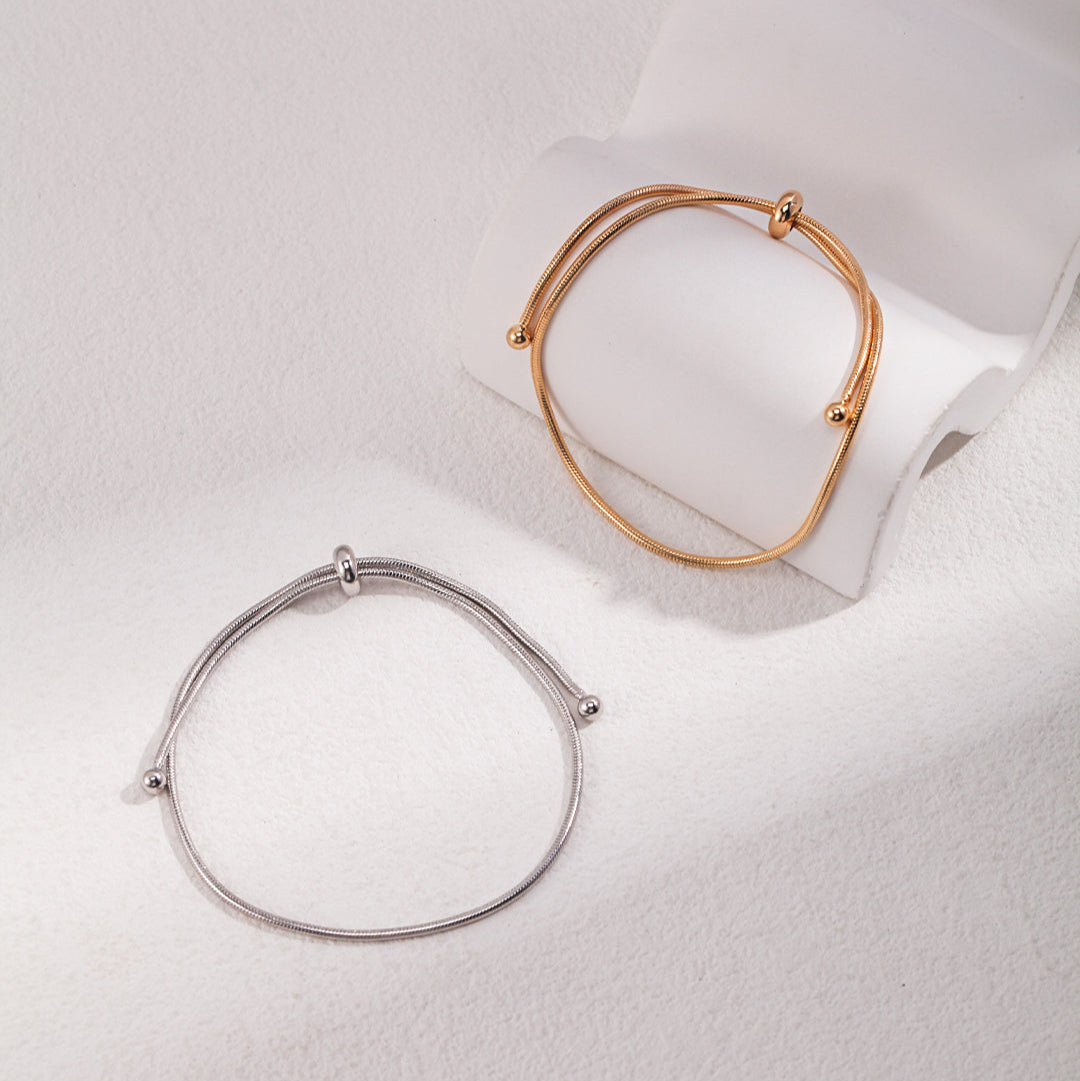 „SERENA“ – Klassisches Schlangenketten-Armband mit Schiebeverschluss