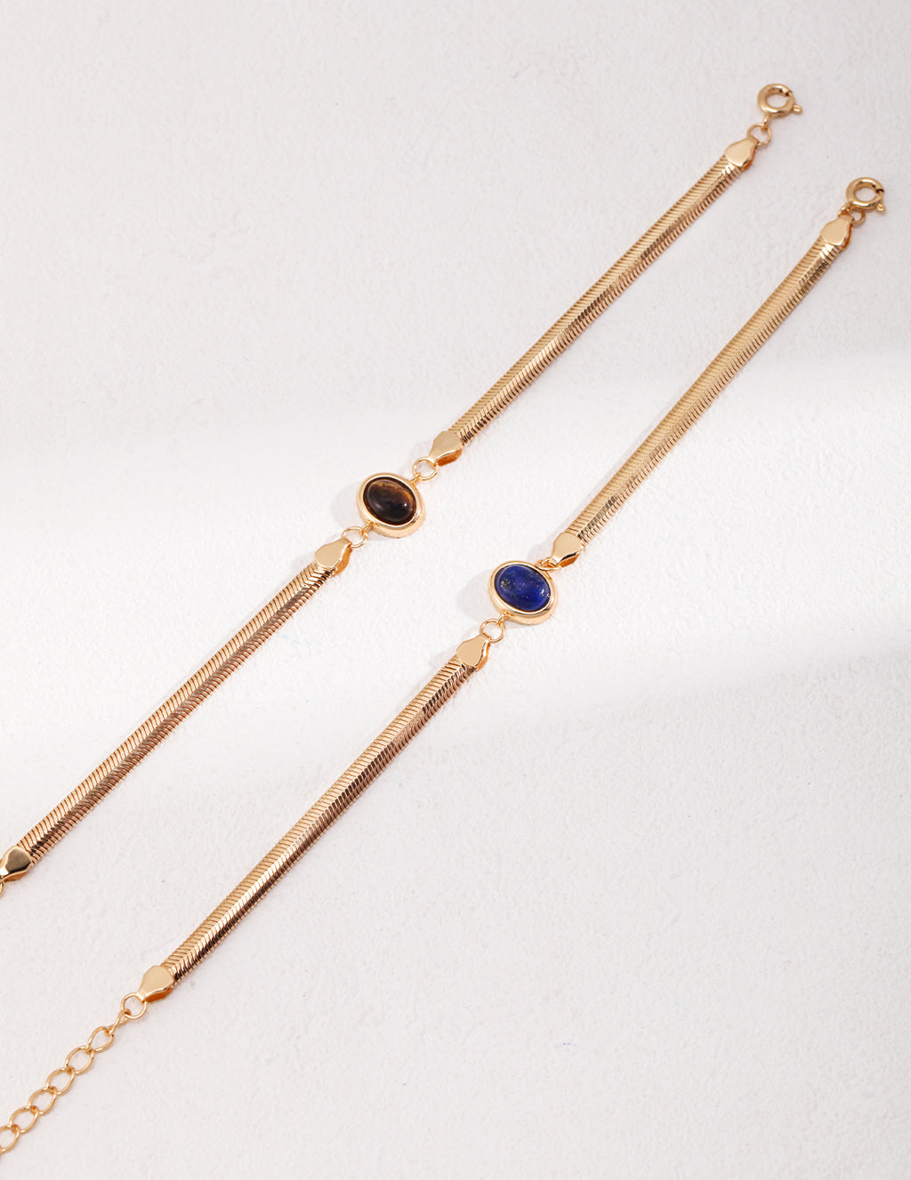 „LUCIA“ – Schlangenkette-Armband mit Lapislazuli