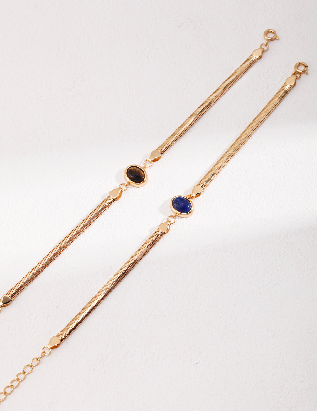 „LUCIA“ – Schlangenkette-Armband mit Lapislazuli