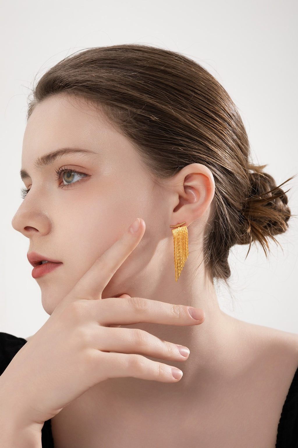 Damen Ohrringe „MIRELLA“ aus 925er Silber, versilbert, elegantes Fransen-Design