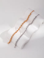 MILO Damen Armband in 925er Silber – vergoldet & versilbert mit ovalen Gliedern, zwei Farbvarianten