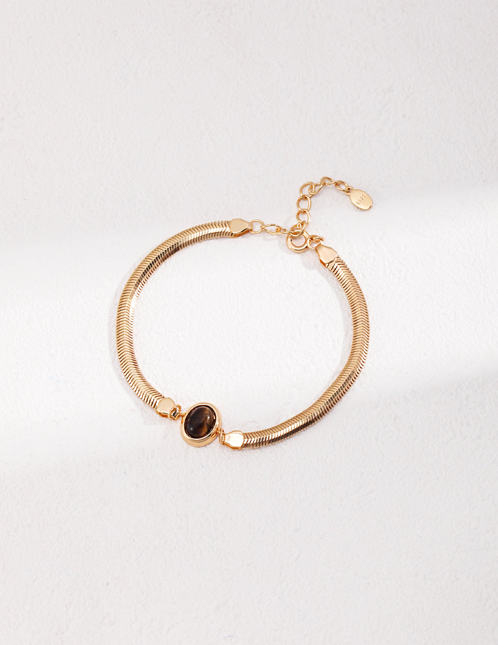 „LUCIA“ Armband mit Tigerauge, 925 Silber, 18K vergoldet – LS Jewelry