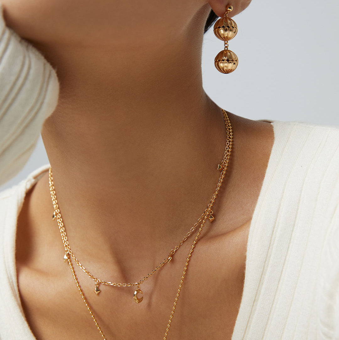 „Mondglanz“ – Design-Kette mit Mond- & Sternanhängern